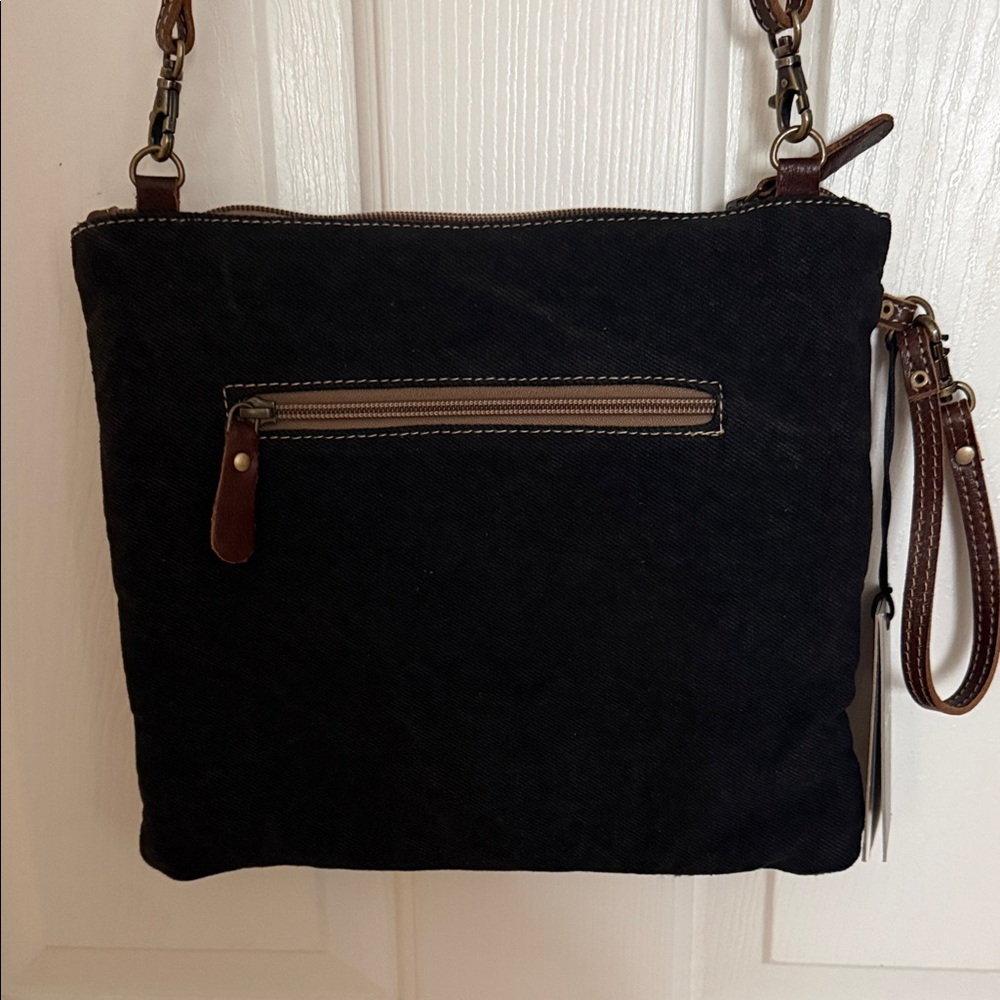 Myra Bag Tan and Blue Crossbody Bag - Picture 2 of 2